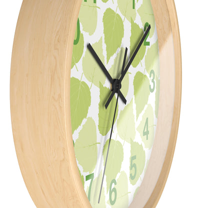 Birch Leaves - Modern Greenery Wall Clock - Stylish Home Decor for Nature Lovers