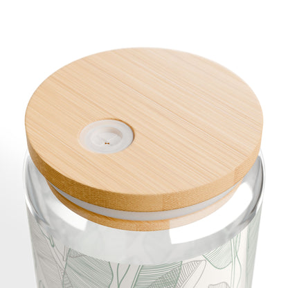 Stylish 16oz Sipper Glass with Bamboo Lid, Perfect for Home, Parties, Gifts, Eco-Friendly, Drinkware