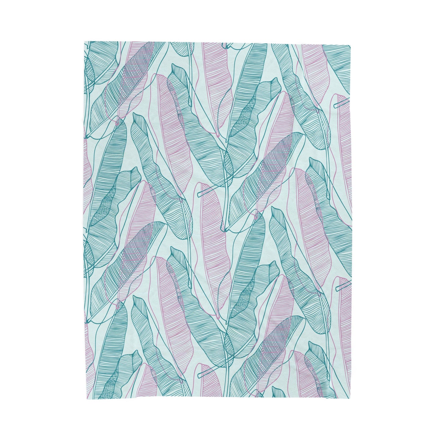 Cozy Green Botanical Velveteen Plush Blanket