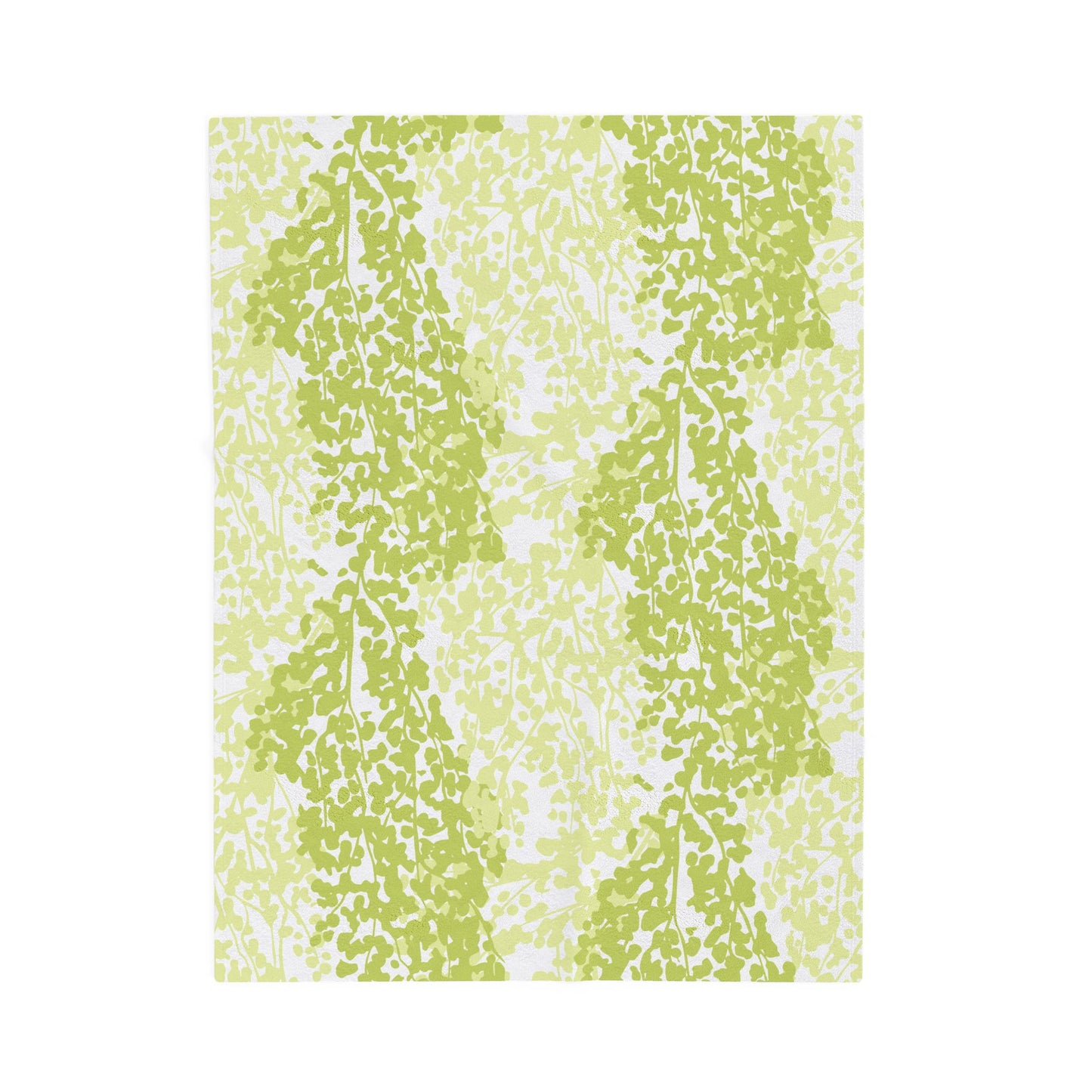 Weeping Birch - Cozy Green Botanical Velveteen Plush Blanket