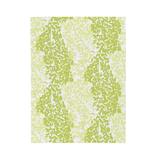 Weeping Birch - Cozy Green Botanical Velveteen Plush Blanket