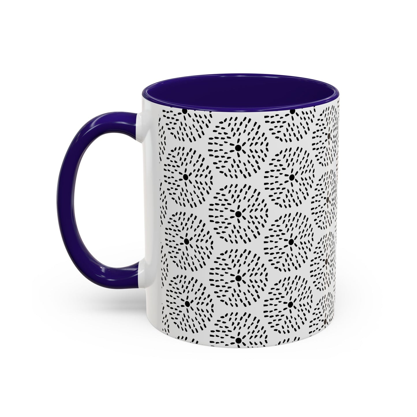Geometric Dandelion Ink Stylized Mug, 11oz - Minimalistic and Elegant Design