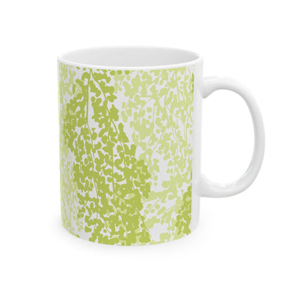 Weeping Birch - Botanical Green Ceramic Mug - 11oz & 15oz - Perfect for Coffee Lovers & Nature Enthusiasts