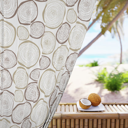 Botanical Print Window Curtain - Bright Green Leafy Design for Natural Vibe