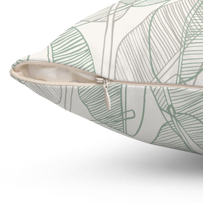 Tropical Leaves Pillow  - Home decor - Sand and Sage Green - Gifting
