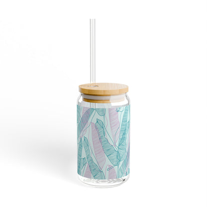Stylish 16oz Sipper Glass with Bamboo Lid, Perfect for Home, Parties, Gifts, Eco-Friendly, Drinkware