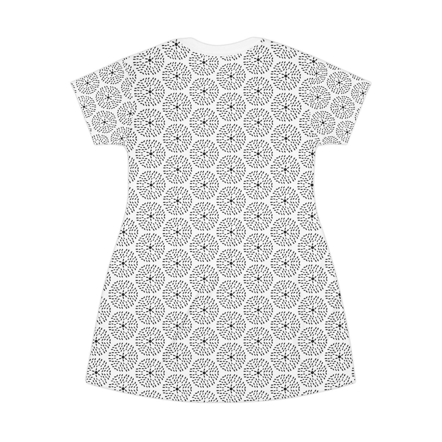 Dandelion, T-Shirt Dress - Minimalist Black and White Design
