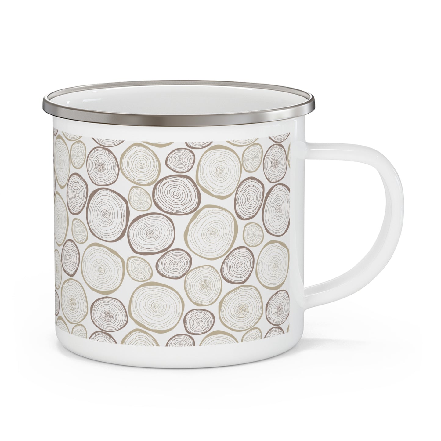 Tree Cut, Nature-Inspired Enamel Camping Mug for Outdoor Lovers