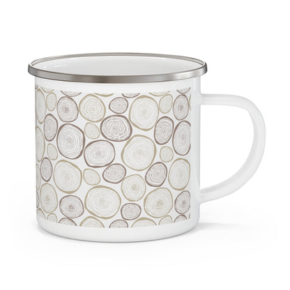 Tree Cut, Nature-Inspired Enamel Camping Mug for Outdoor Lovers