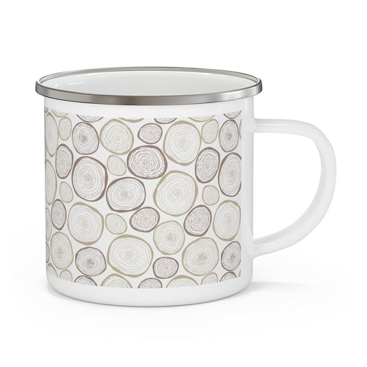 Tree Cut, Nature-Inspired Enamel Camping Mug for Outdoor Lovers