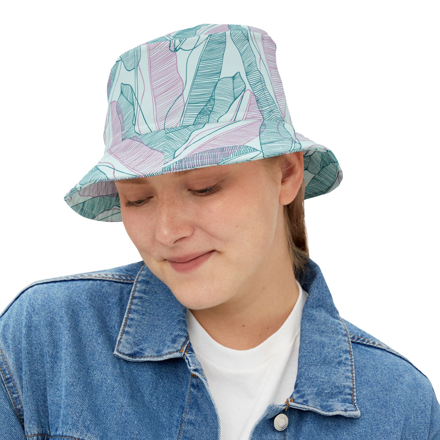 Tropical Bucket Hat - Teal, Mint and Pink Perfect for Summer Adventures
