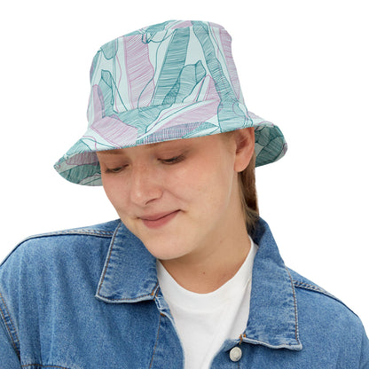 Tropical Bucket Hat - Teal, Mint and Pink Perfect for Summer Adventures
