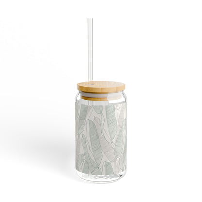Stylish 16oz Sipper Glass with Bamboo Lid, Perfect for Home, Parties, Gifts, Eco-Friendly, Drinkware