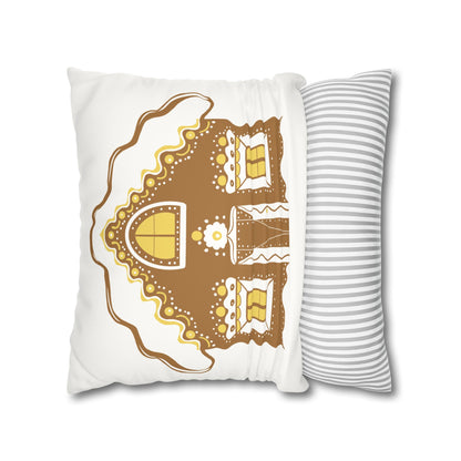 Gingerbread House Pillowcase, Cozy Home Decor, Christmas Gift, Winter Decoration, Holiday Throw Pillow