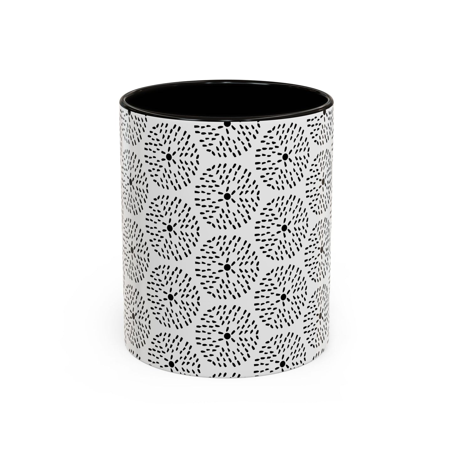 Geometric Dandelion Ink Stylized Mug, 11oz - Minimalistic and Elegant Design