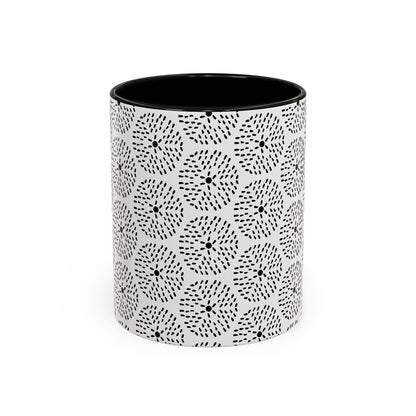 Geometric Dandelion Ink Stylized Mug, 11oz - Minimalistic and Elegant Design