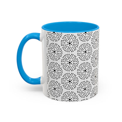 Geometric Dandelion Ink Stylized Mug, 11oz - Minimalistic and Elegant Design