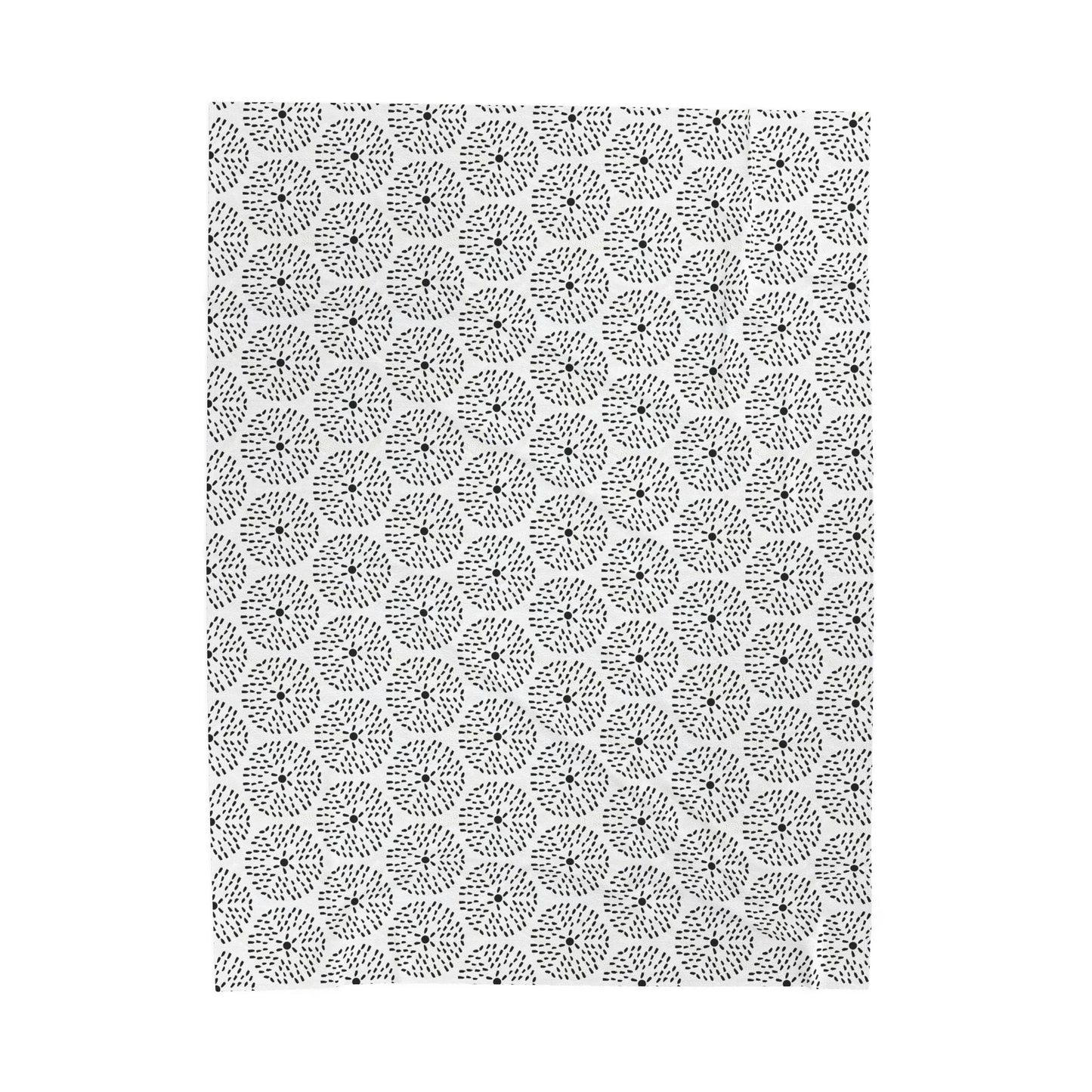 Velveteen Blanket - Dandelion Minimalist Black and White Pattern