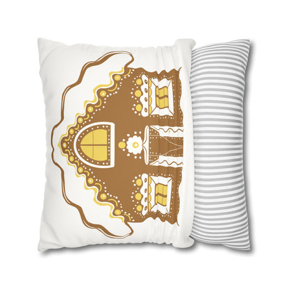 Gingerbread House Pillowcase, Cozy Home Decor, Christmas Gift, Winter Decoration, Holiday Throw Pillow