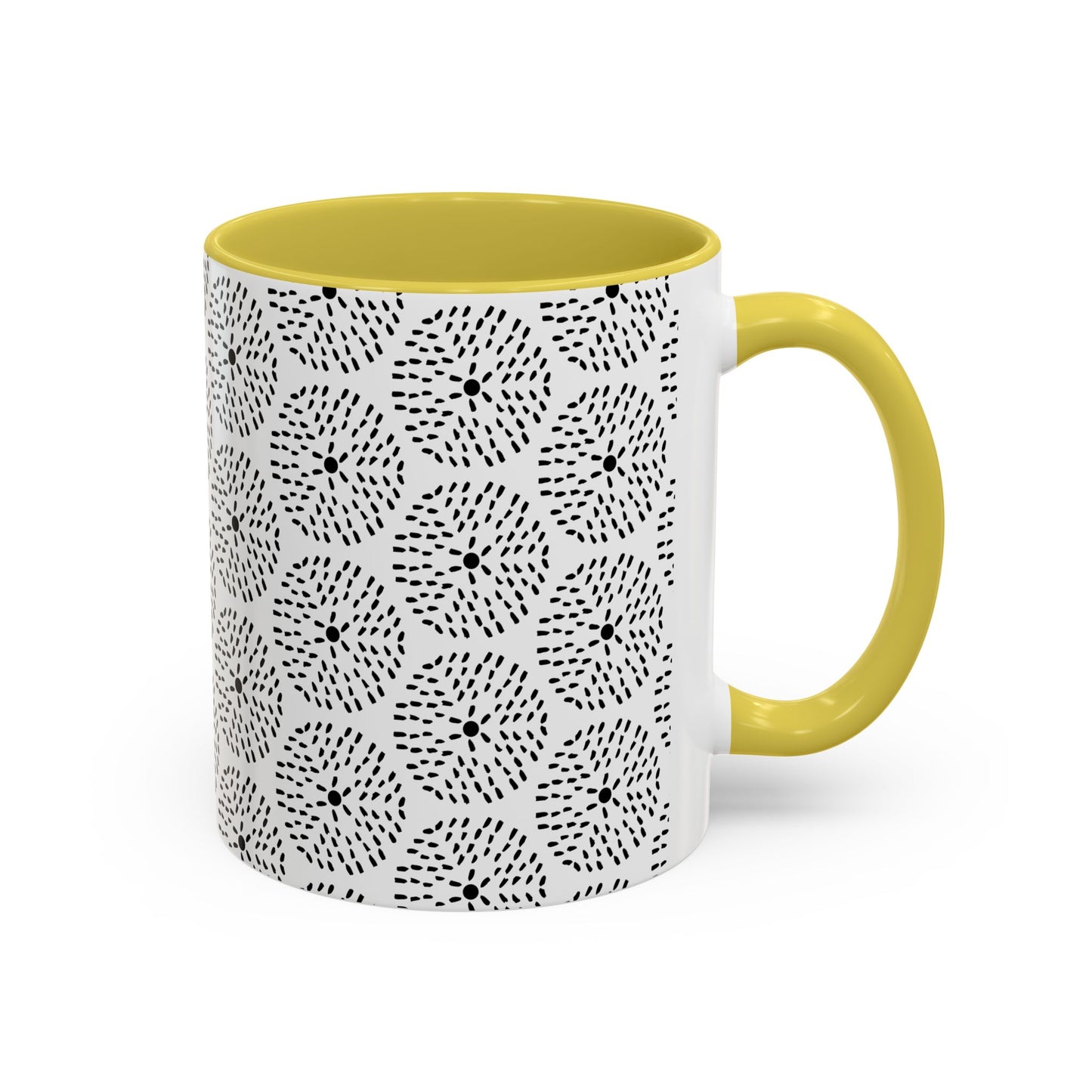 Geometric Dandelion Ink Stylized Mug, 11oz - Minimalistic and Elegant Design