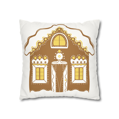 Gingerbread House Pillowcase, Cozy Home Decor, Christmas Gift, Winter Decoration, Holiday Throw Pillow