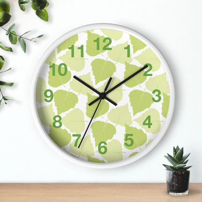 Birch Leaves - Modern Greenery Wall Clock - Stylish Home Decor for Nature Lovers