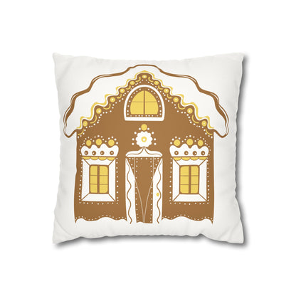 Gingerbread House Pillowcase, Cozy Home Decor, Christmas Gift, Winter Decoration, Holiday Throw Pillow