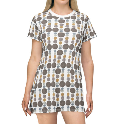 Pebbles - T-Shirt Dress White Background