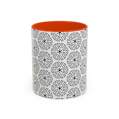 Geometric Dandelion Ink Stylized Mug, 11oz - Minimalistic and Elegant Design