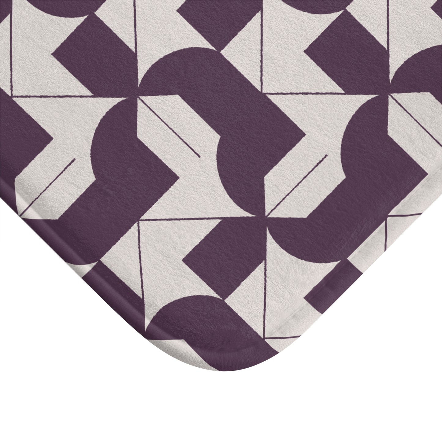 Modern Maze Bath Mat - Geometrical Home Decor - Deep Purple