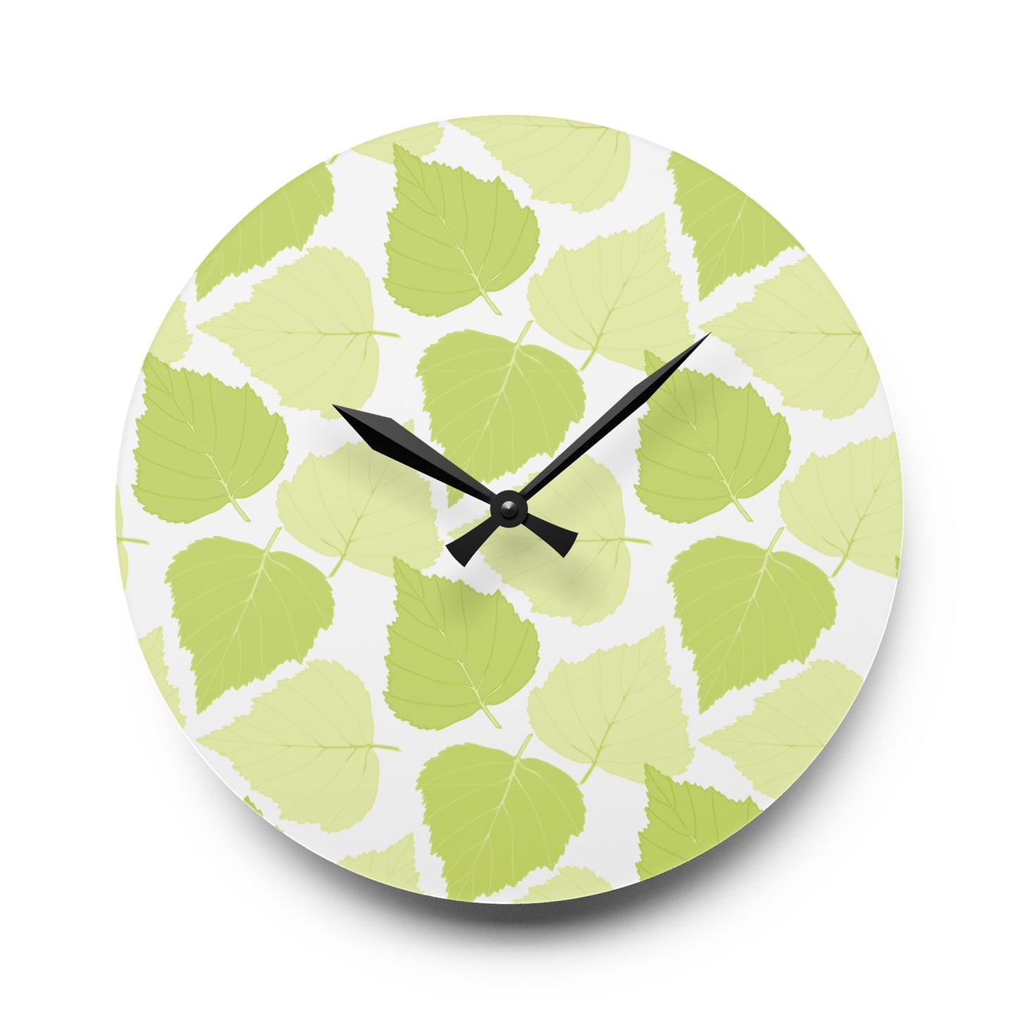 Birch Leaves - Wall Clock -Modern Greenery -Stylish Home Decor for Nature Lovers