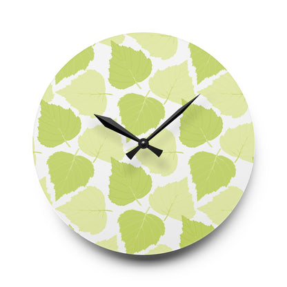 Birch Leaves - Wall Clock -Modern Greenery -Stylish Home Decor for Nature Lovers