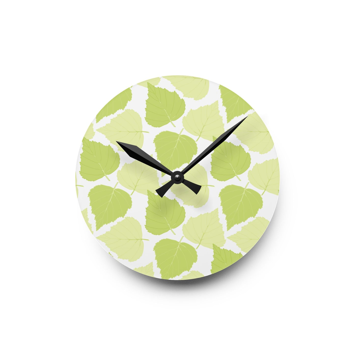 Birch Leaves - Wall Clock -Modern Greenery -Stylish Home Decor for Nature Lovers