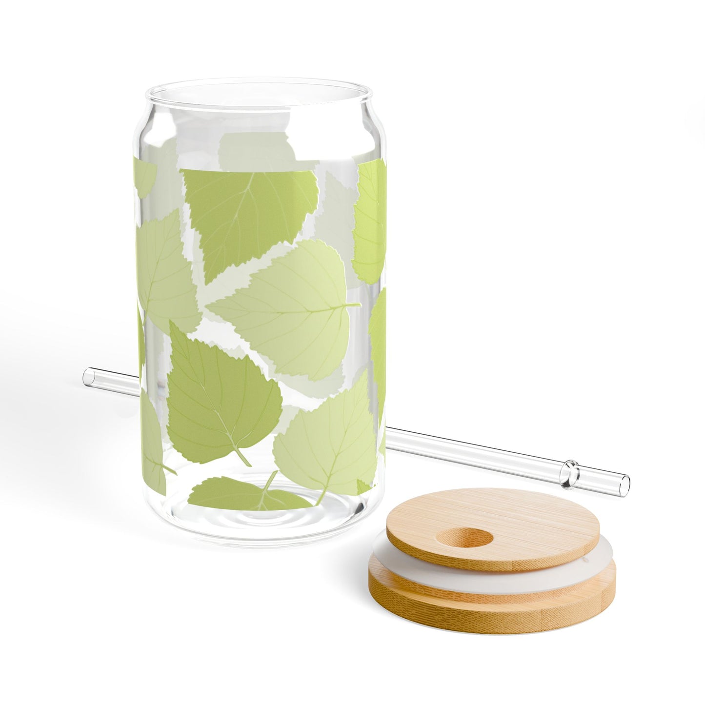 Stylish 16oz Sipper Glass with Bamboo Lid, Perfect for Home, Parties, Gifts, Eco-Friendly, Drinkware