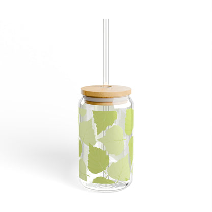 Stylish 16oz Sipper Glass with Bamboo Lid, Perfect for Home, Parties, Gifts, Eco-Friendly, Drinkware