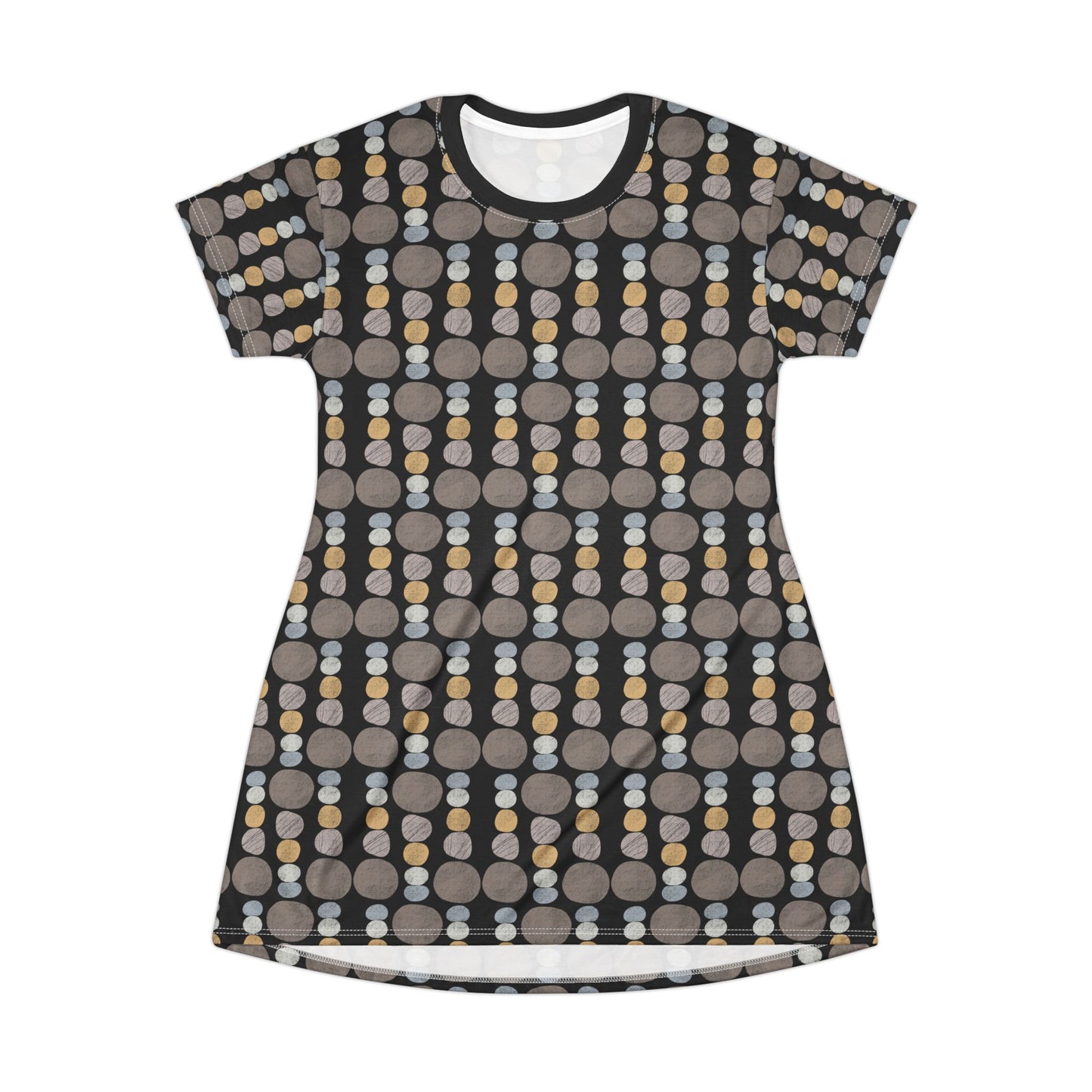 Pebbles - T-Shirt Dress Black Background