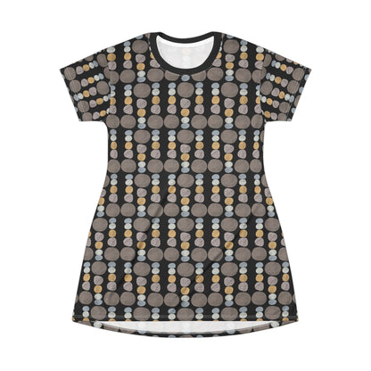 Pebbles - T-Shirt Dress Black Background