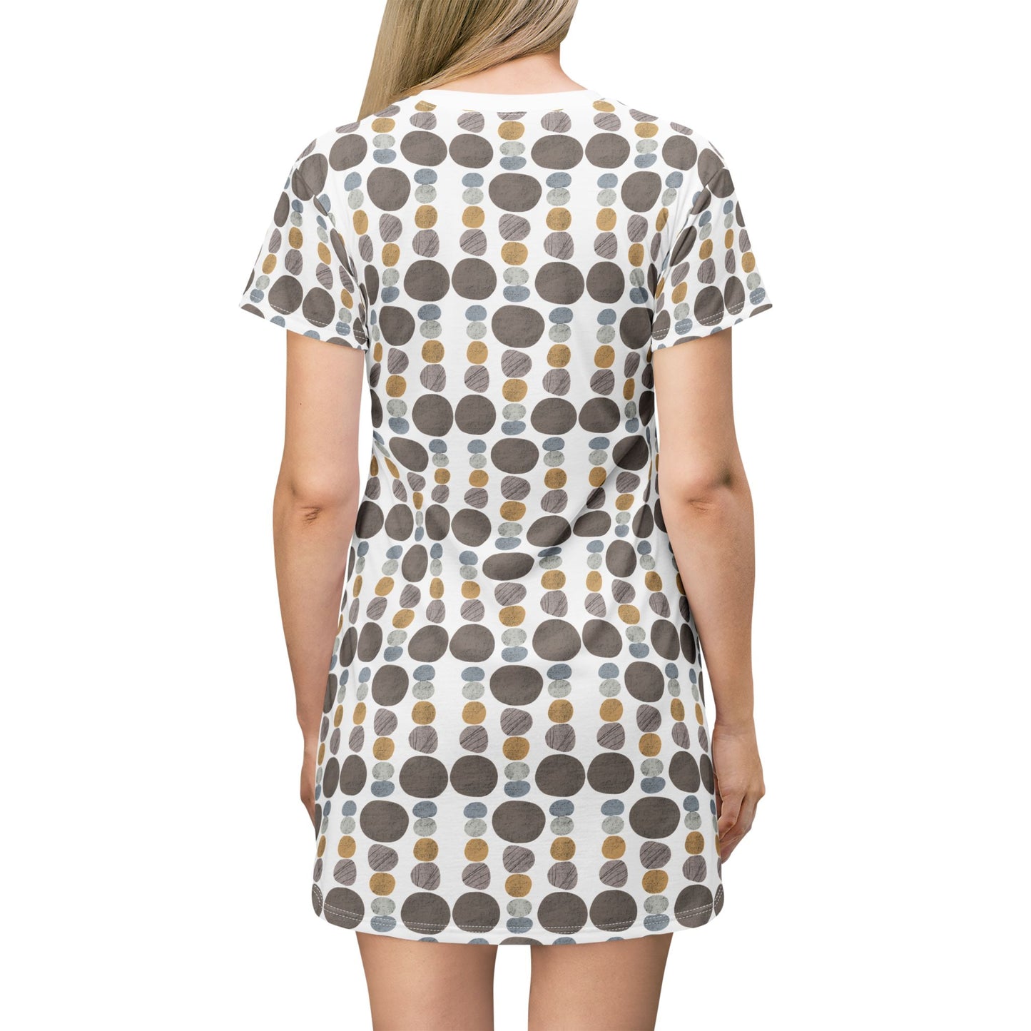 Pebbles - T-Shirt Dress White Background