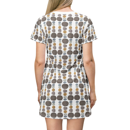 Pebbles - T-Shirt Dress White Background