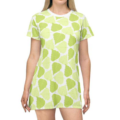 T-Shirt Dress - Birch Leave  Design