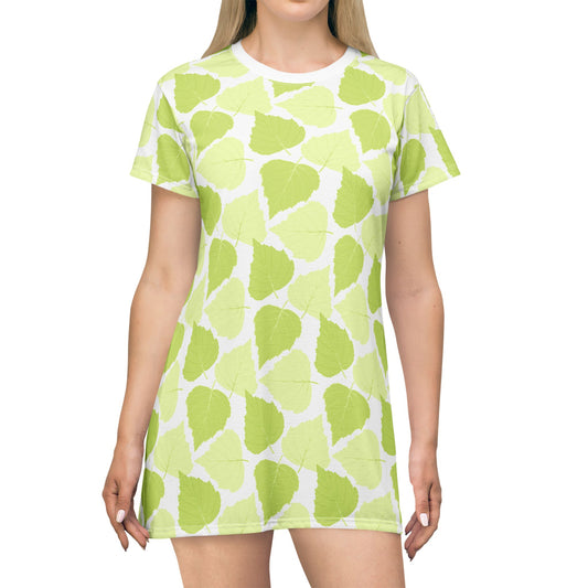 T-Shirt Dress - Birch Leave  Design