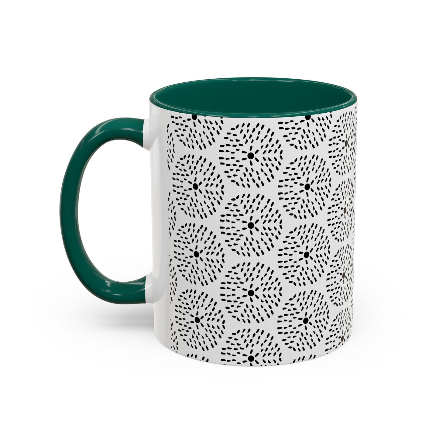 Geometric Dandelion Ink Stylized Mug, 11oz - Minimalistic and Elegant Design