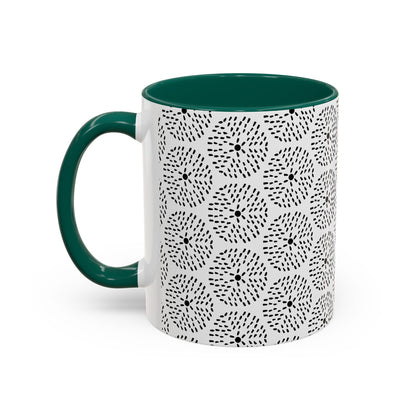 Geometric Dandelion Ink Stylized Mug, 11oz - Minimalistic and Elegant Design