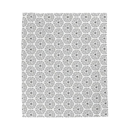 Velveteen Blanket - Dandelion Minimalist Black and White Pattern