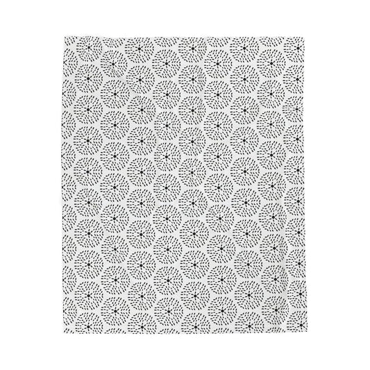 Velveteen Blanket - Dandelion Minimalist Black and White Pattern