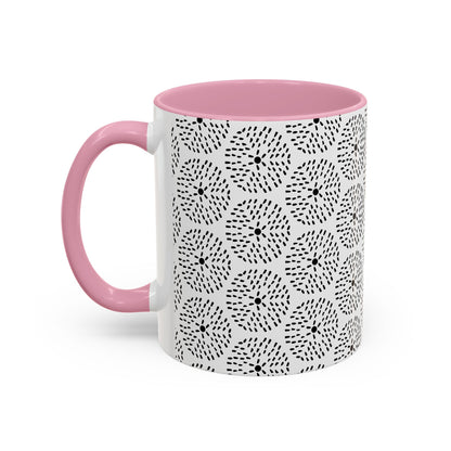 Geometric Dandelion Ink Stylized Mug, 11oz - Minimalistic and Elegant Design