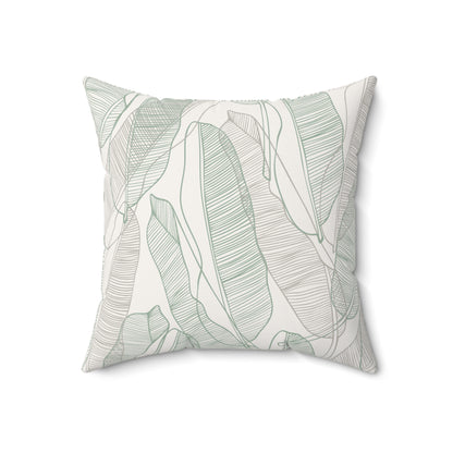 Tropical Leaves Pillow  - Home decor - Sand and Sage Green - Gifting