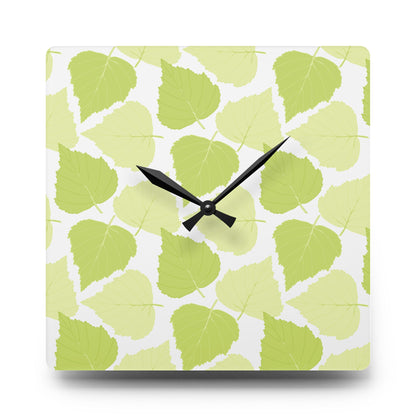 Birch Leaves - Wall Clock -Modern Greenery -Stylish Home Decor for Nature Lovers