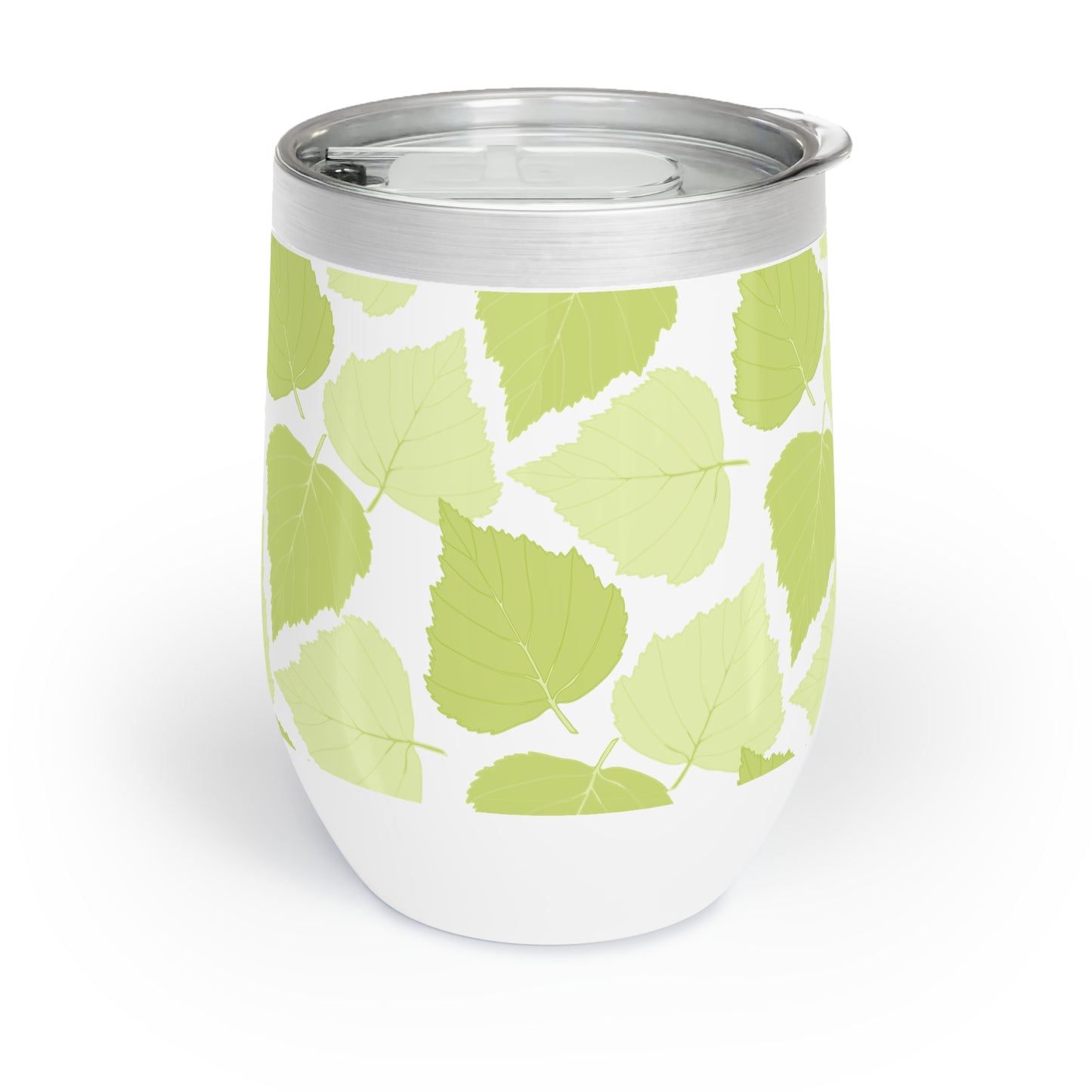Birch Leaves - Chic Green Floral Wine Tumbler - Perfect for Outdoor Gatherings & Relaxation