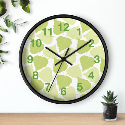 Birch Leaves - Modern Greenery Wall Clock - Stylish Home Decor for Nature Lovers